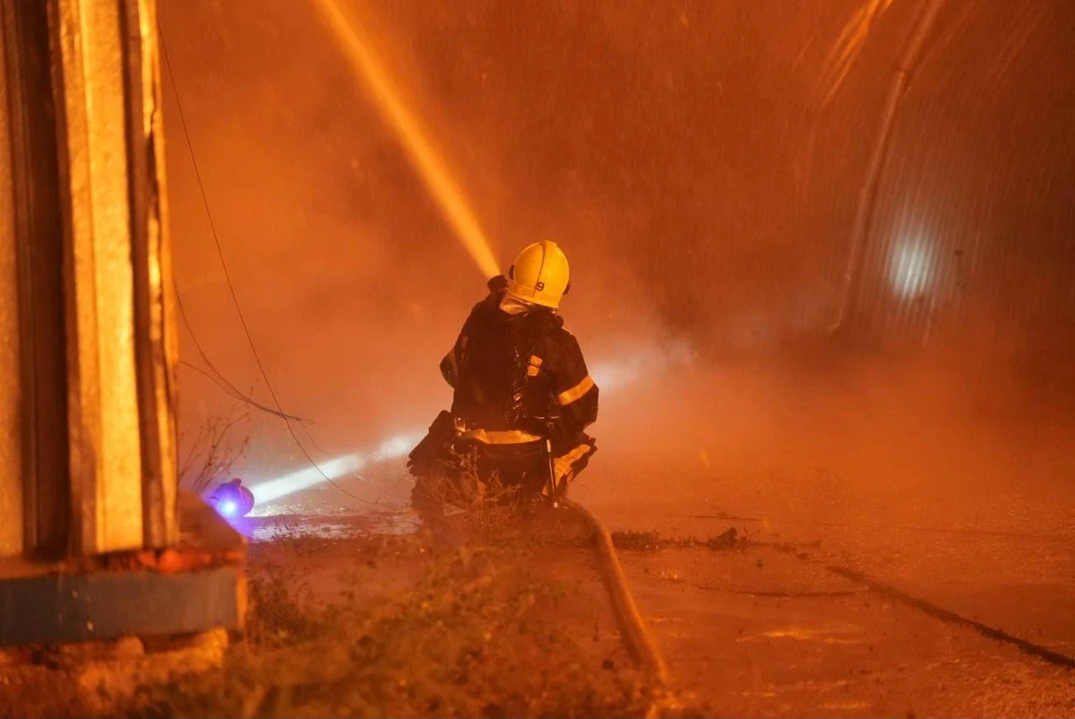 The fire