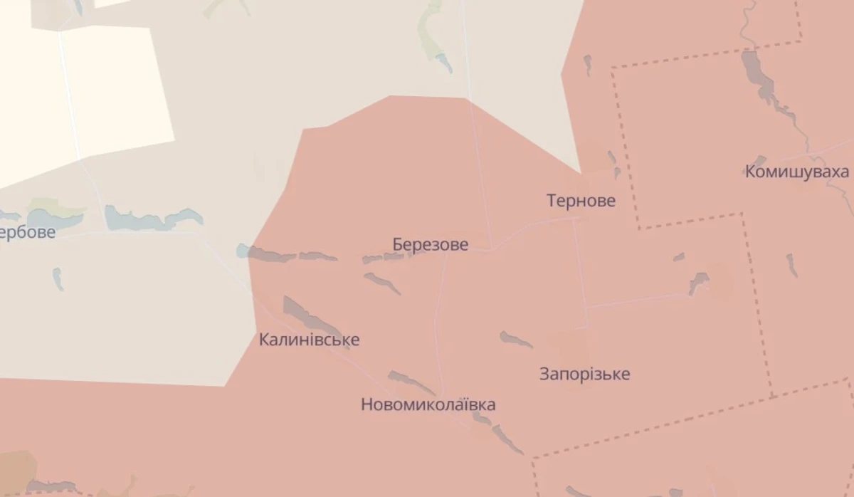 ситуація біля Тернового та Калинівського на 20 лютого, deepstatemap