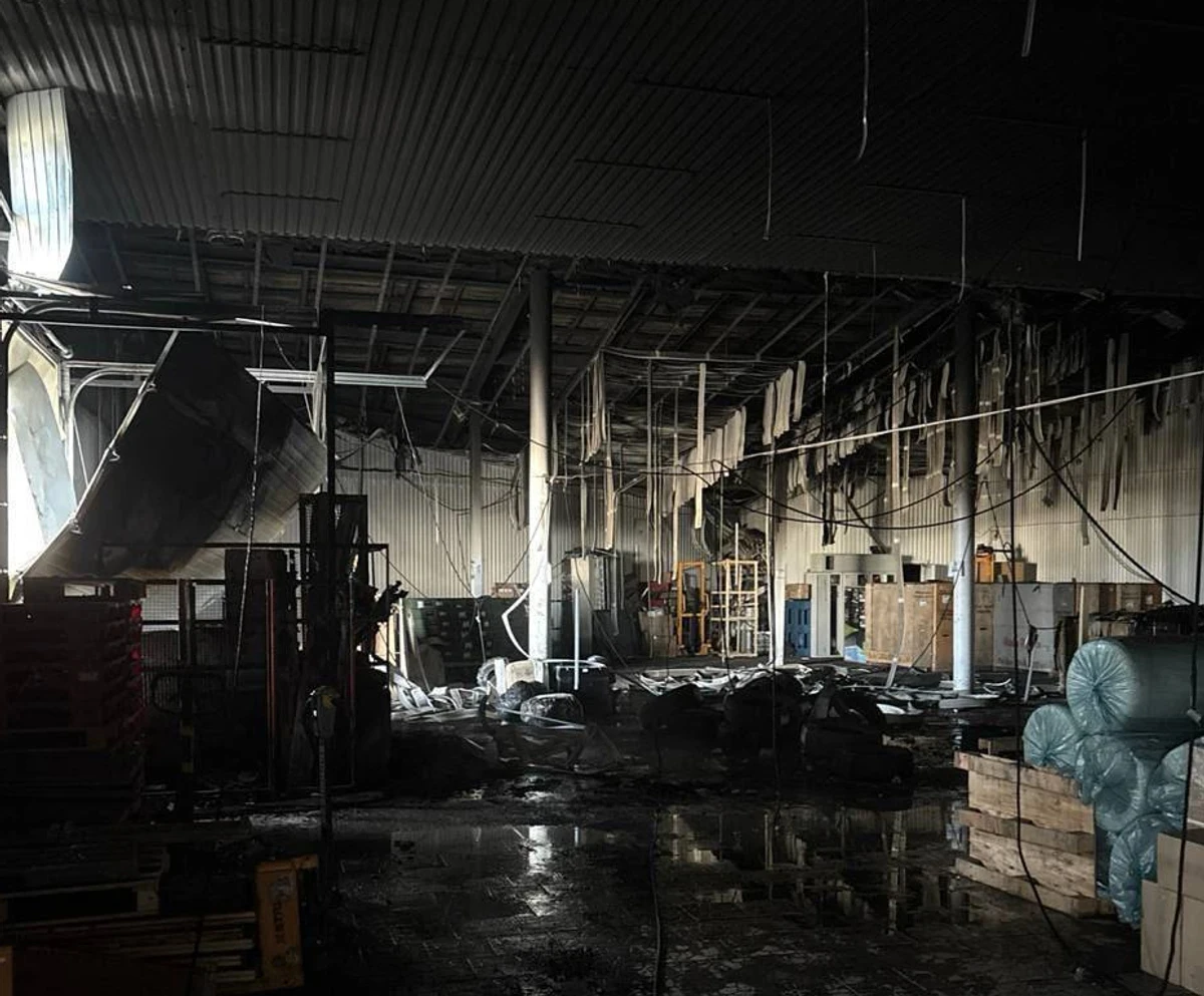 The damaged postal branch