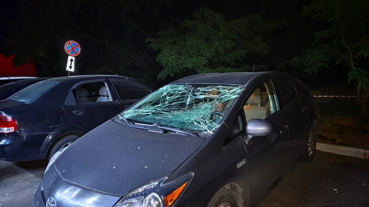 A damaged car