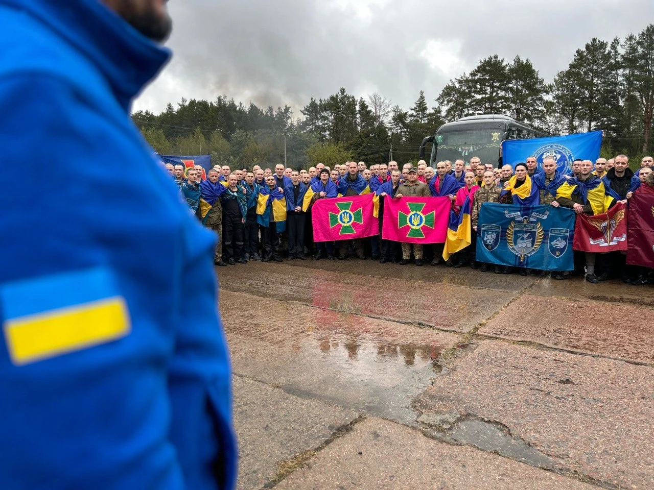 The Ukrainians freed from Russian captivity.