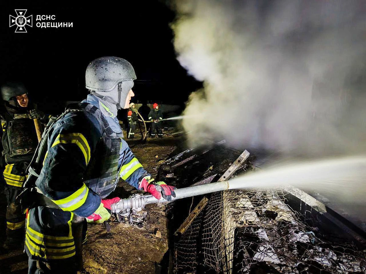 Firefighters extinguishing a fire