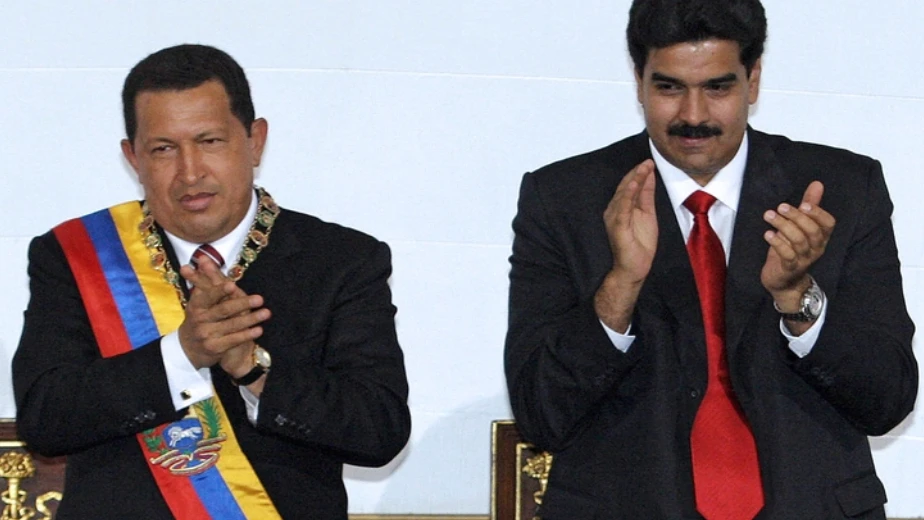 Hugo Chavez and Nicolas Maduro