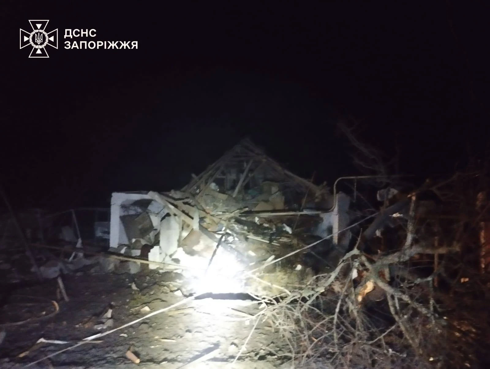 Damage recorded at the scene