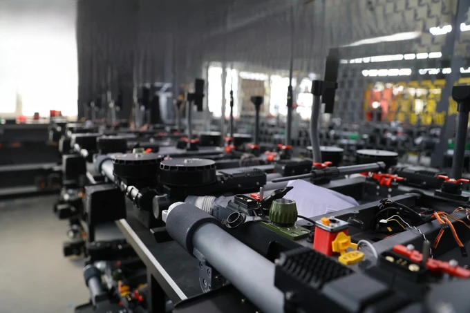 A Heavy Shot drone in the final assembly workshop