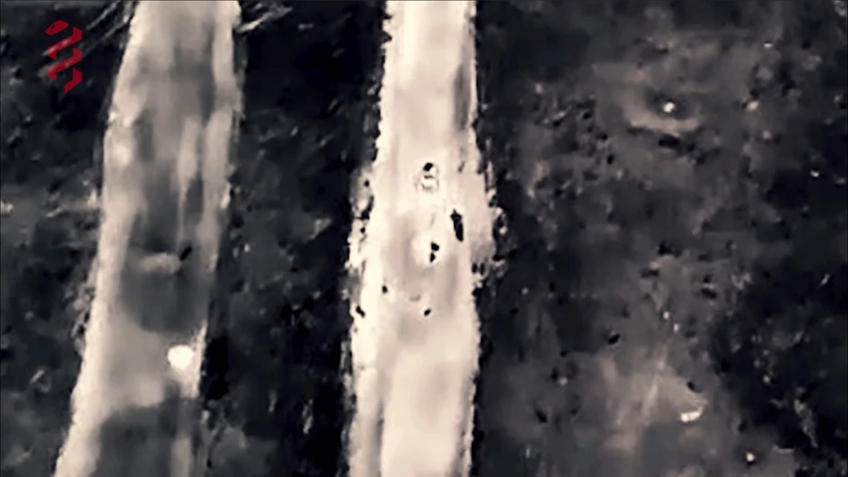 Route taken by the ground robotic system captured on a thermal imager