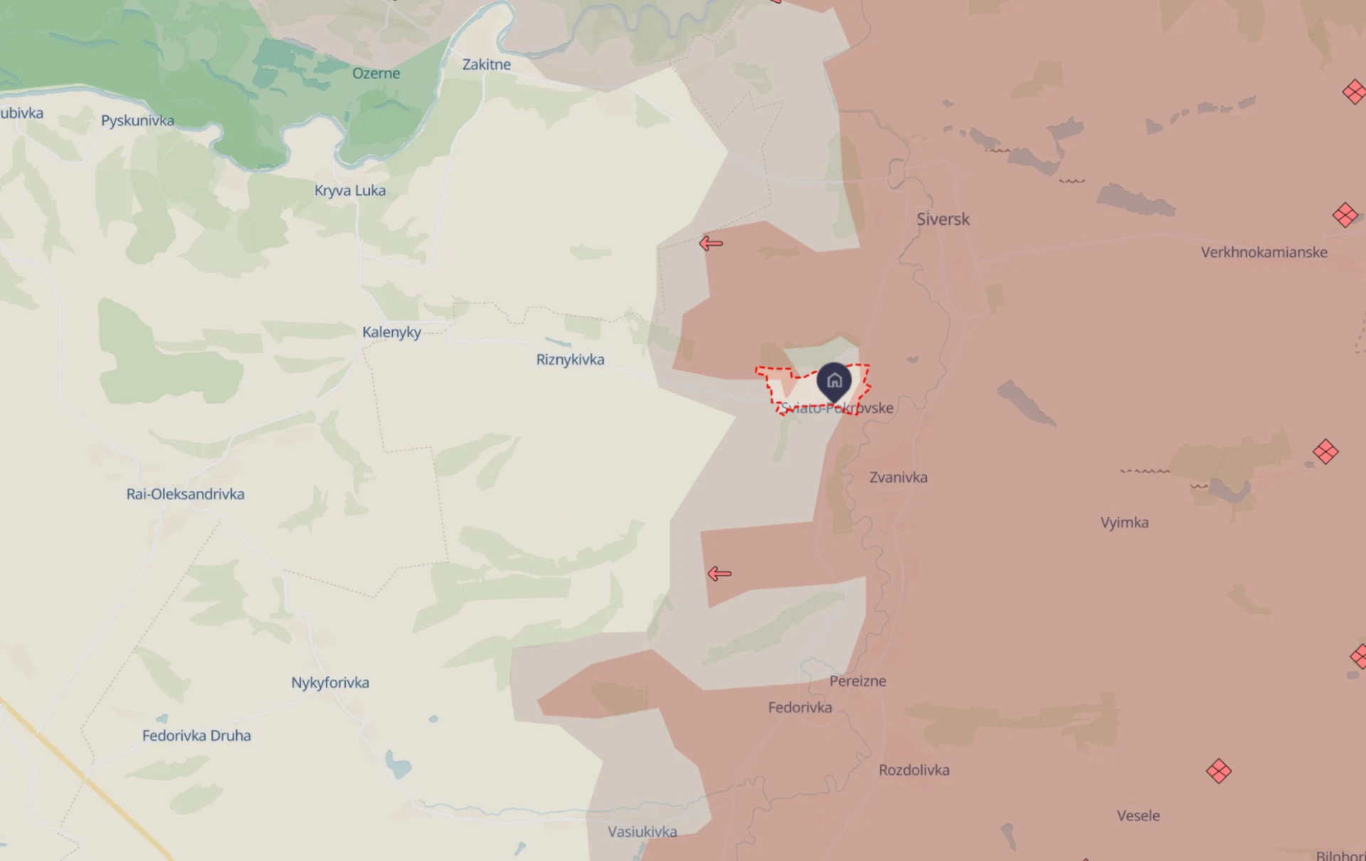 Svyato-Pokrovske on DeepStateMap