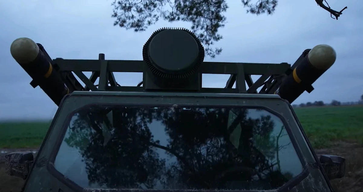 Missiles on the roof of the Tempest SAM system