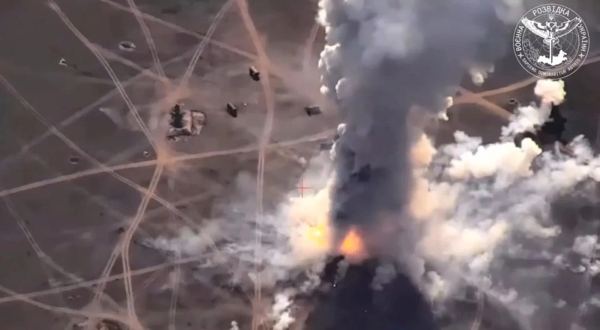 Launchers for an S-400 air defence system being destroyed by Ukrainian forces.