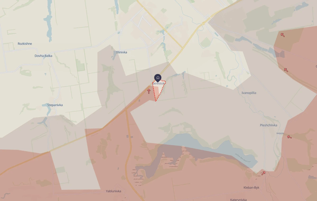 The village of Berestok on the map.