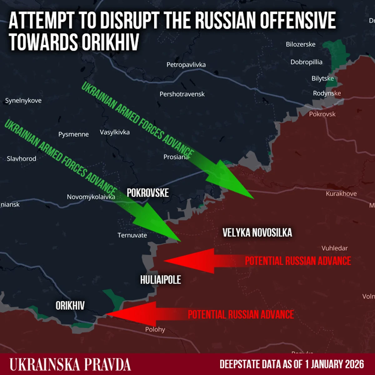 Attempt to disrupt the Russian offensive towards Orikhiv