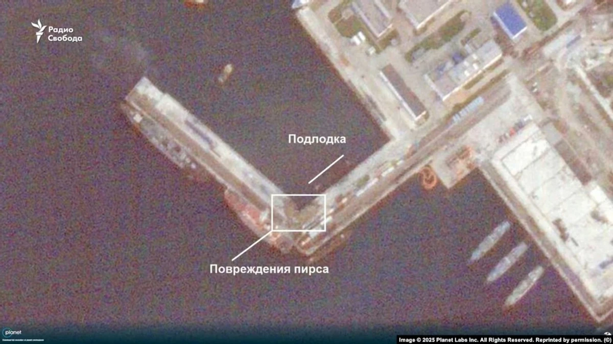 Satellite image of the pier in the port of Novorossiysk