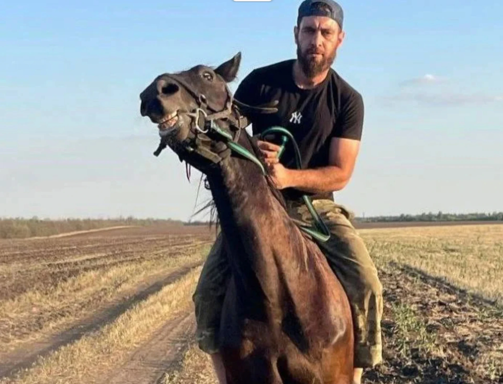 Russian soldier on horseback near Melitopol, October 2025.
