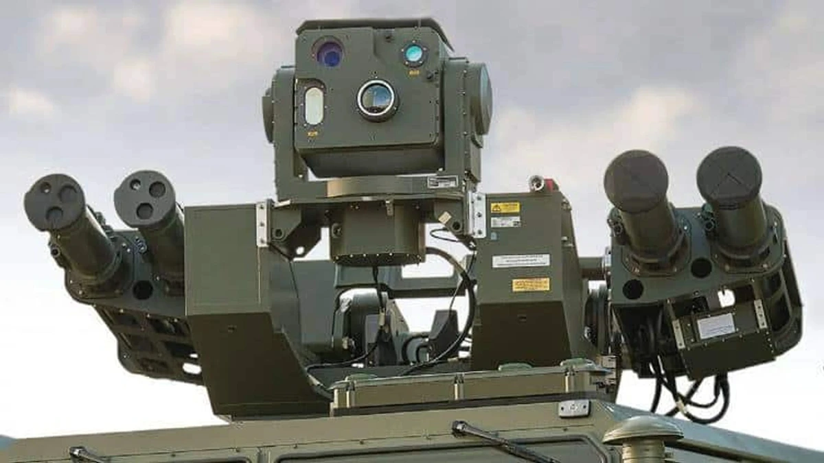 A UK-made RapidRanger air defence system using LMM missiles.