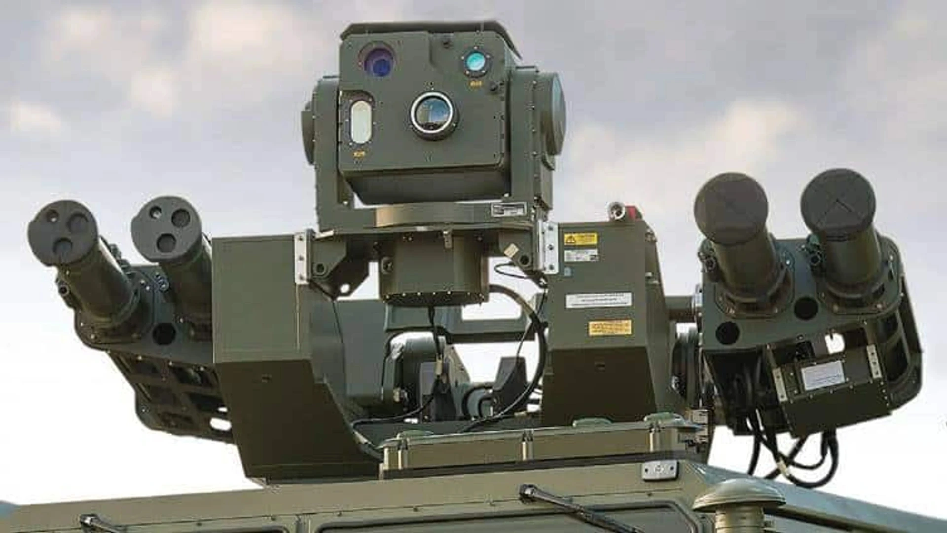 A UK-made RapidRanger air defence system using LMM missiles.
