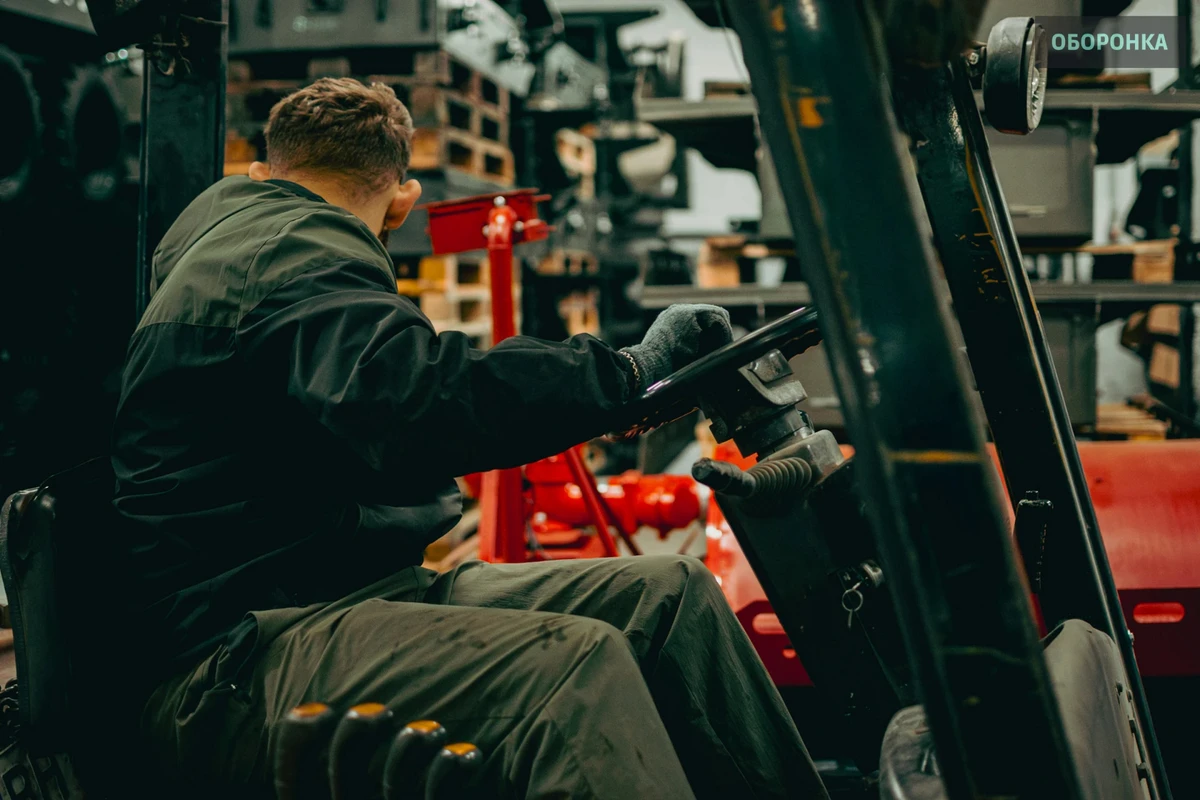 A worker at the plant