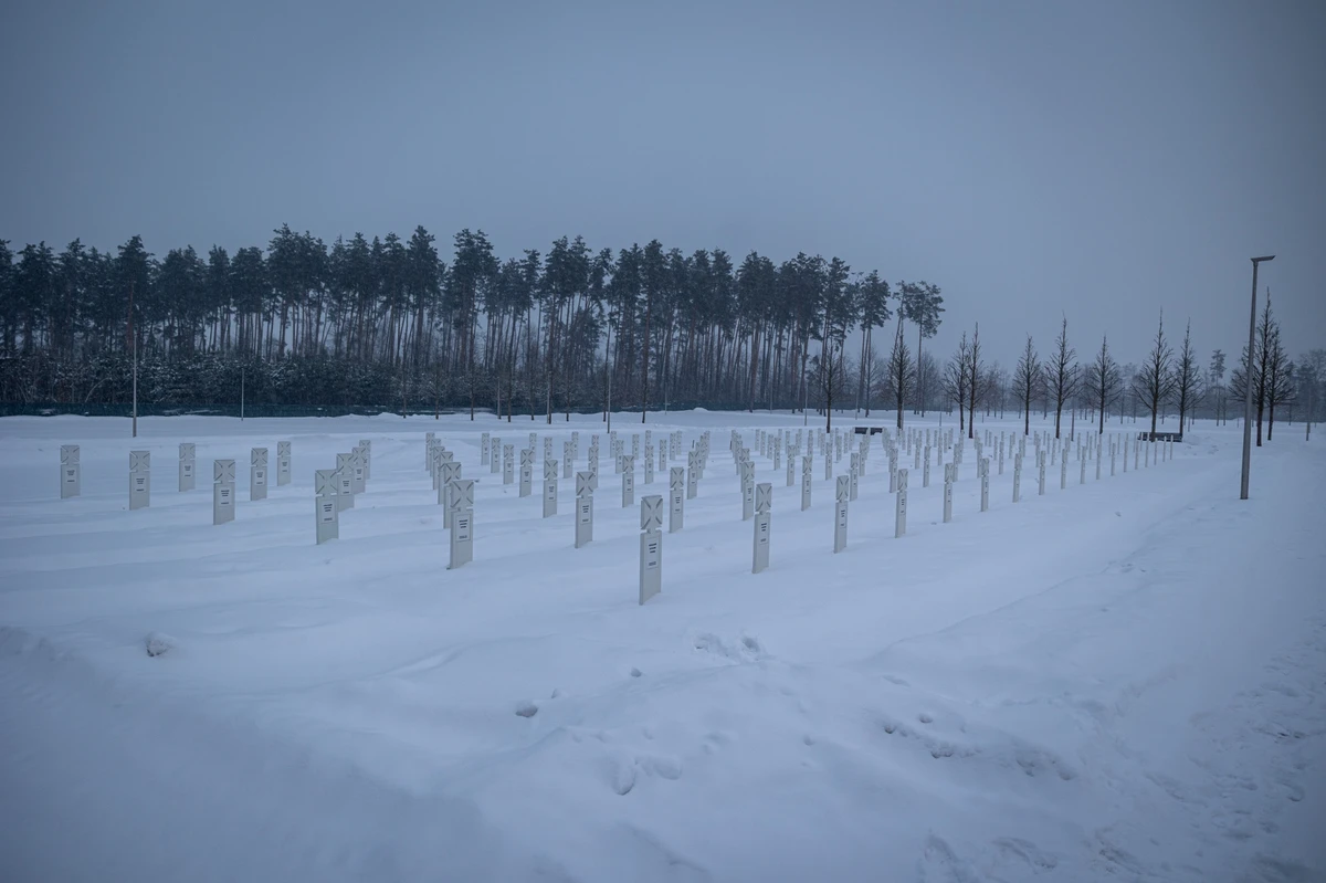 Национальное военное мемориальное кладбище зимой