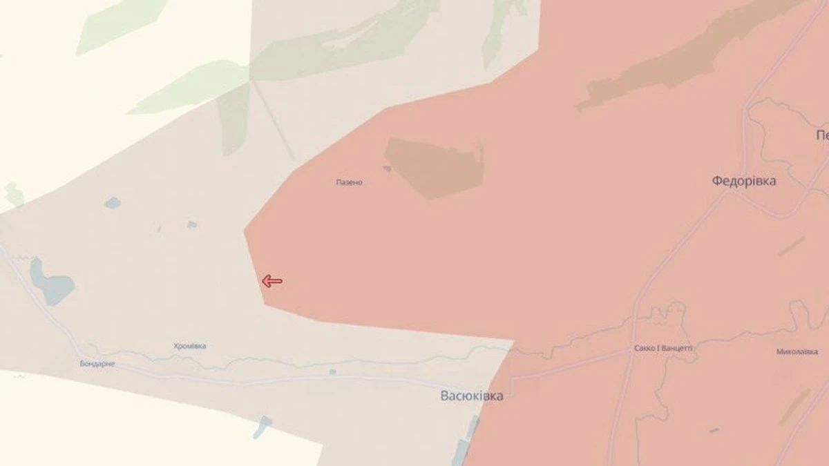 Пазено на карте DeepState