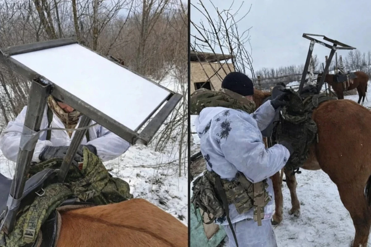 This horse-mounted Starlink terminal demonstrates how Russian forces are using animals as mobile communication carriers along the front lines.