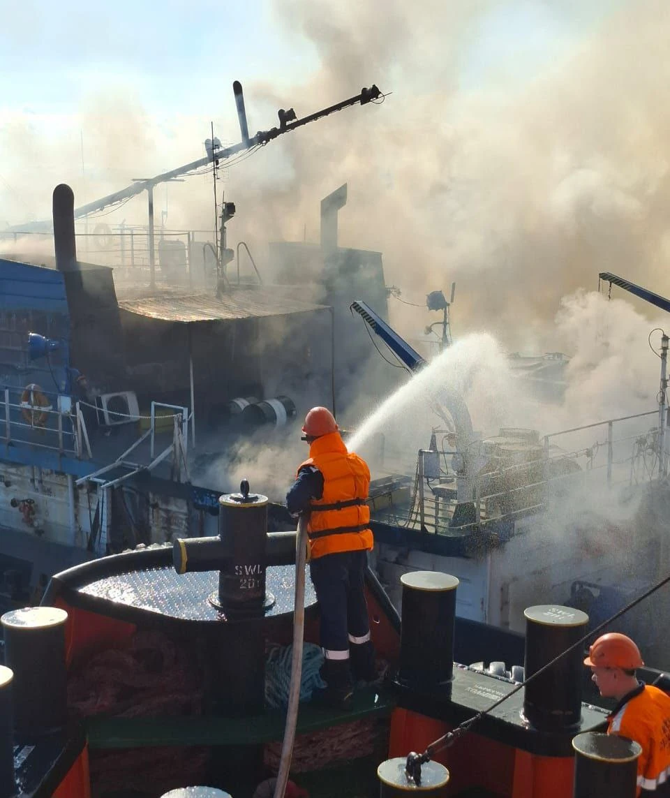 пожар на буксире в российском порту Кавказ, фото прокуратуры