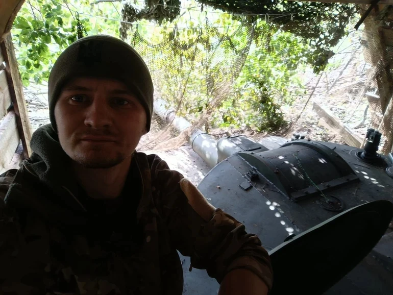 With his gun – a 2S1 self-propelled artillery system