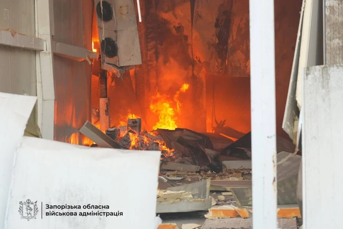 The aftermath of the Russian attack on Zaporizhzhia