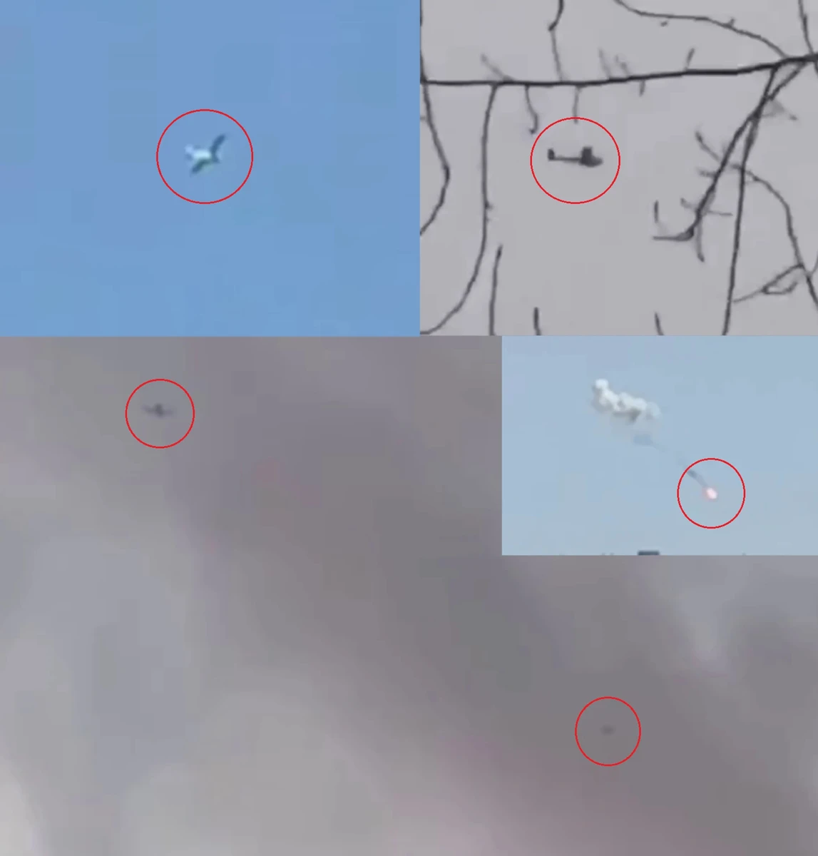 Footage of E-300 drones in flight during the 23 April attack on Alabuga.