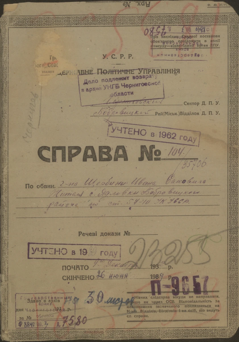 Титульна сторінка справи