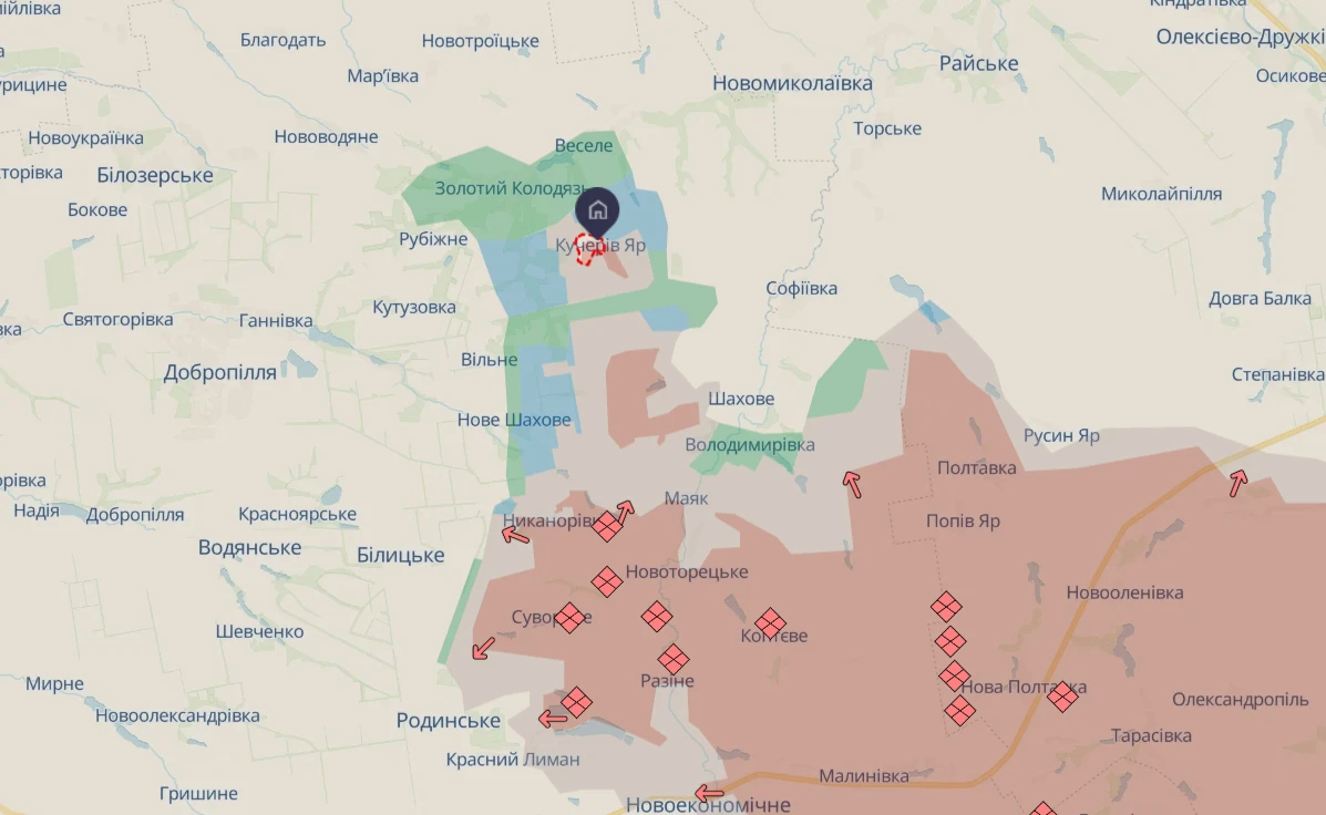 Кучерів Яр на мапі DeepState