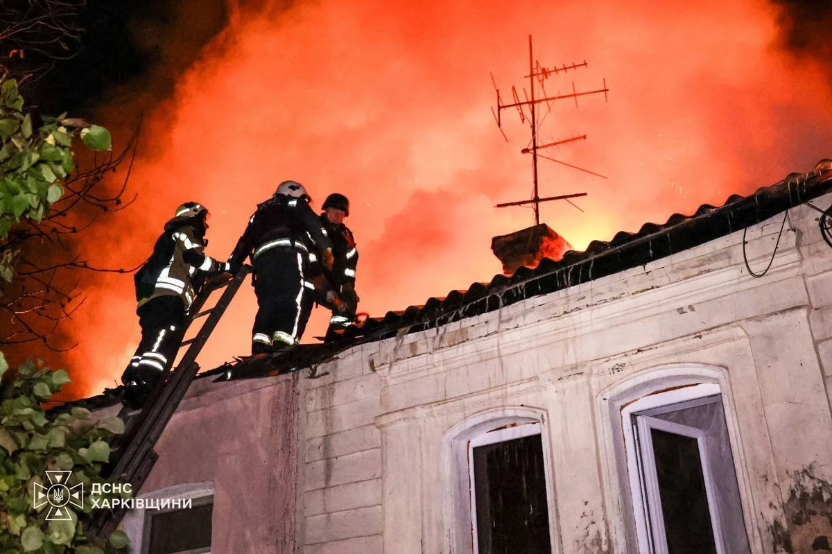 Firefighters working