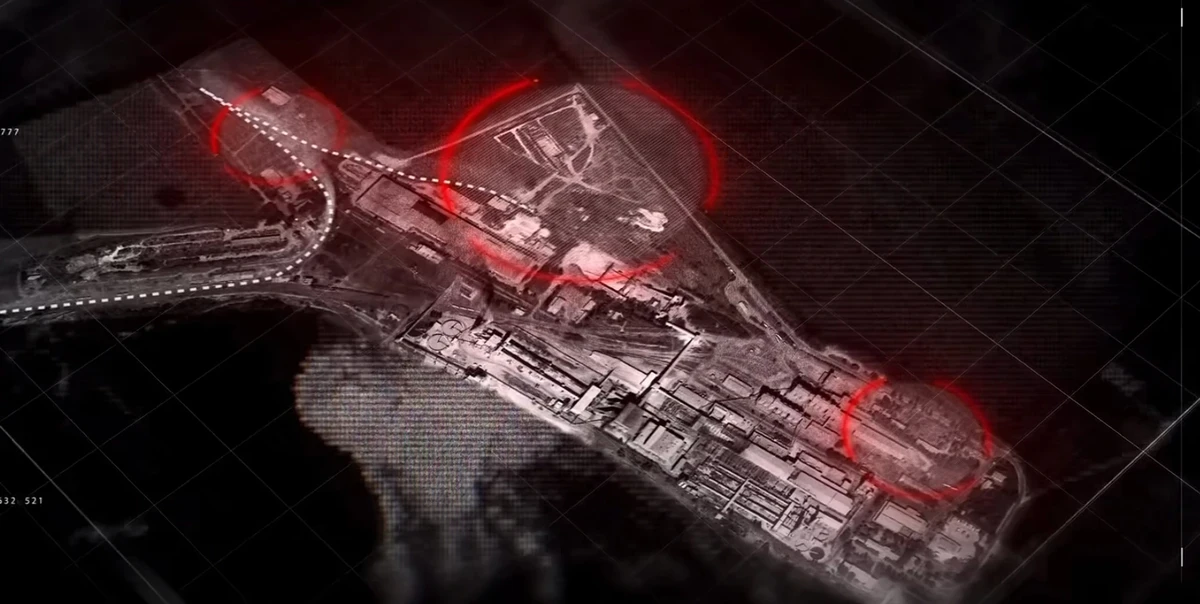 Key locations at the oil depot targeted by Azov