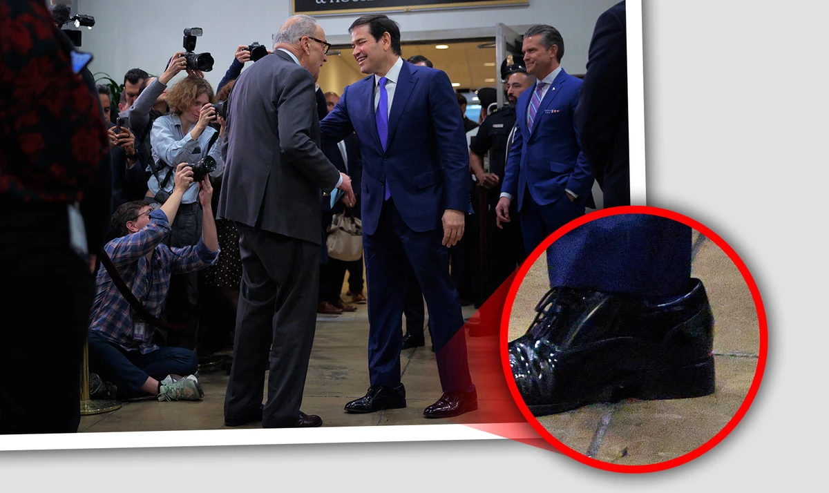 Брифінг щодо дій у Венесуелі, на якому фотографи увічнили завеликі черевики Марко Рубіо. Вашингтон, 7 січня 2026-го