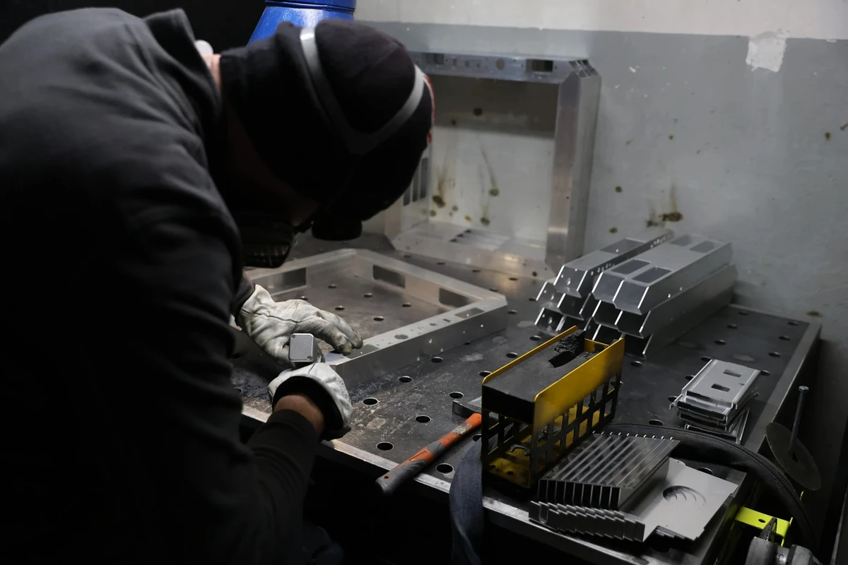 Metal components being welded