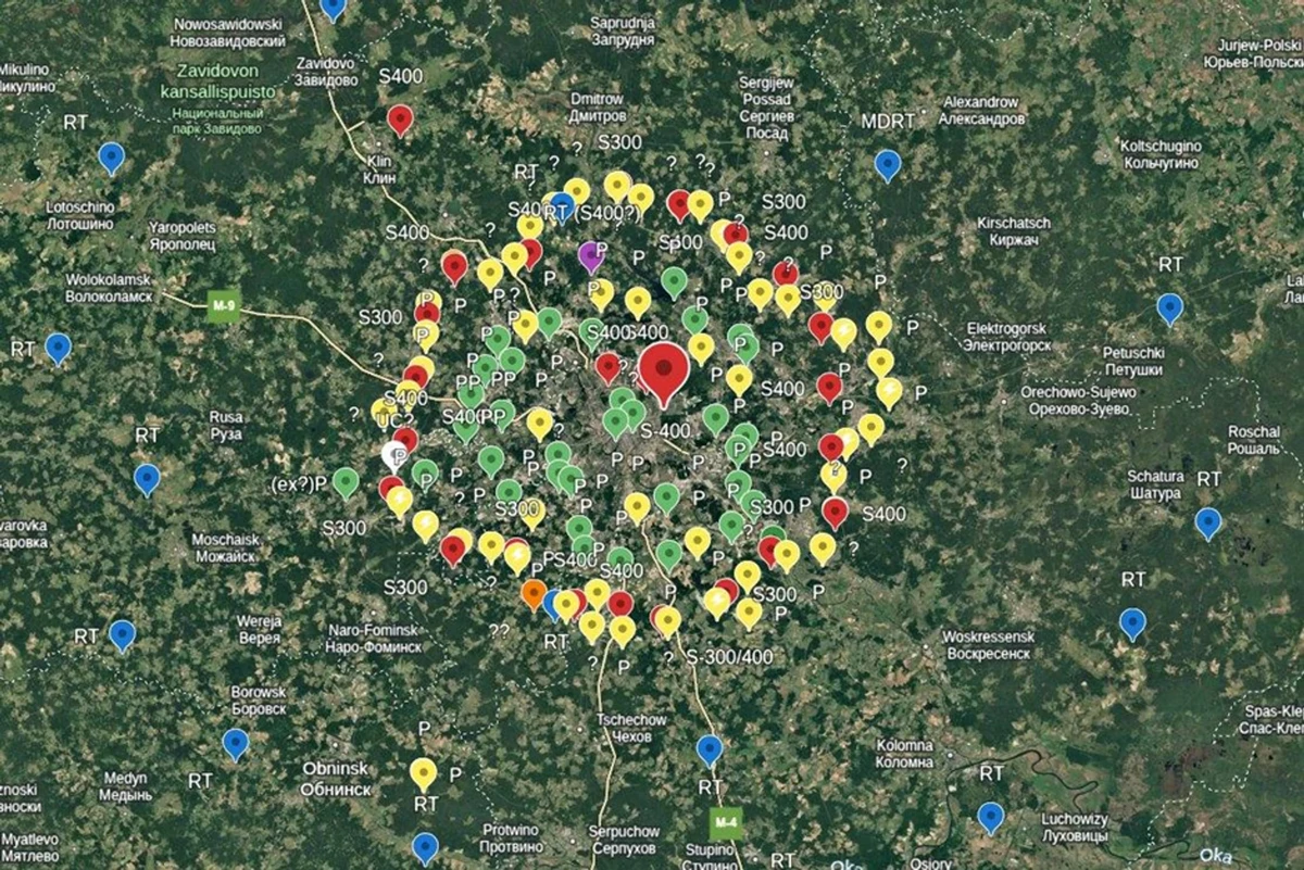 Number of air defence positions around Moscow.