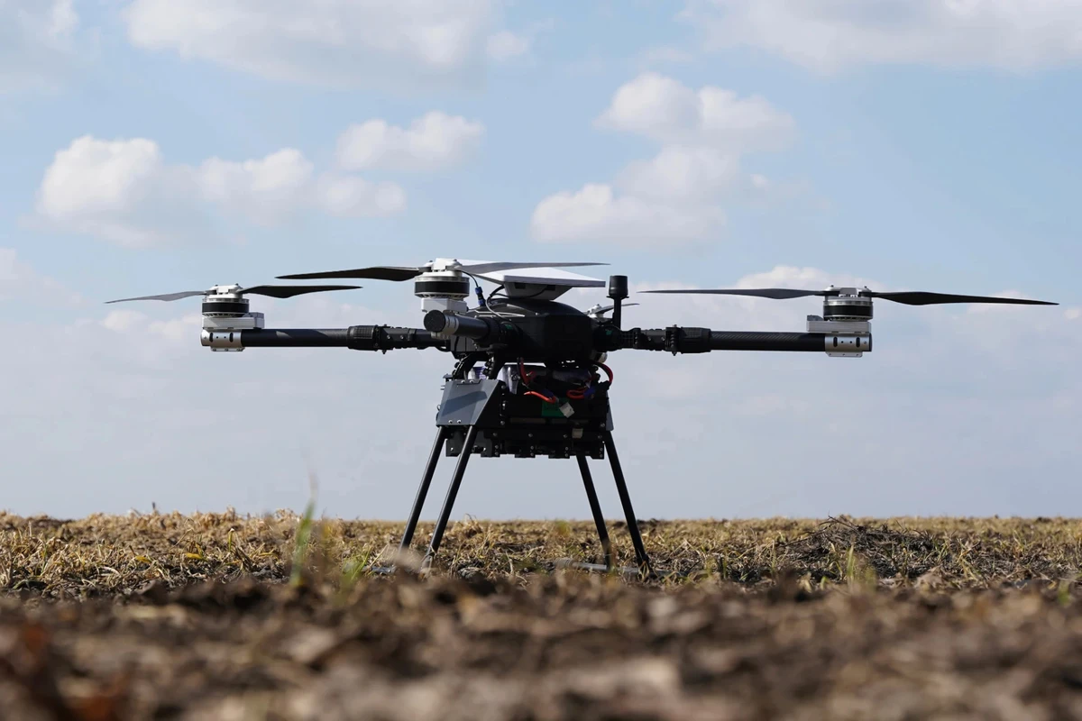 The Adis heavy quadcopter during testing