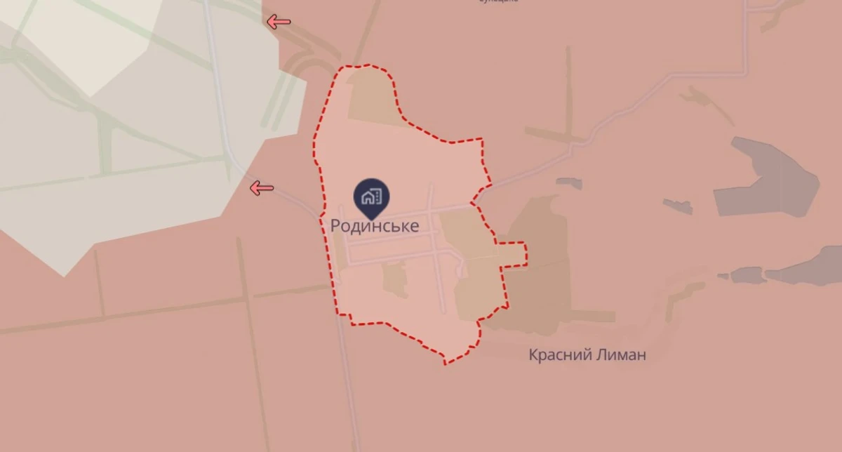 Ситуація в Родинському станом на 22 серпня, deepstatemap