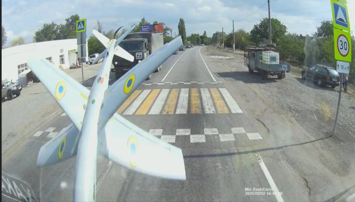 The RAM-2X about to strike a Russian military lorry