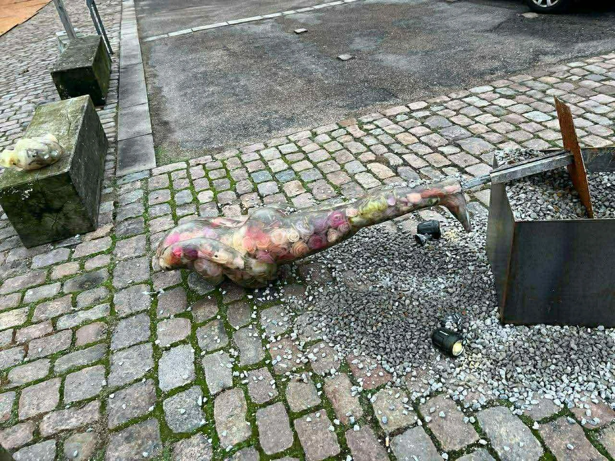 The destroyed sculptures