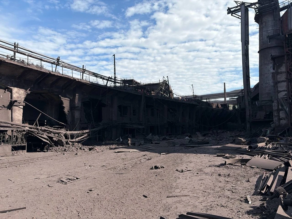 Damage caused by a Russian attack