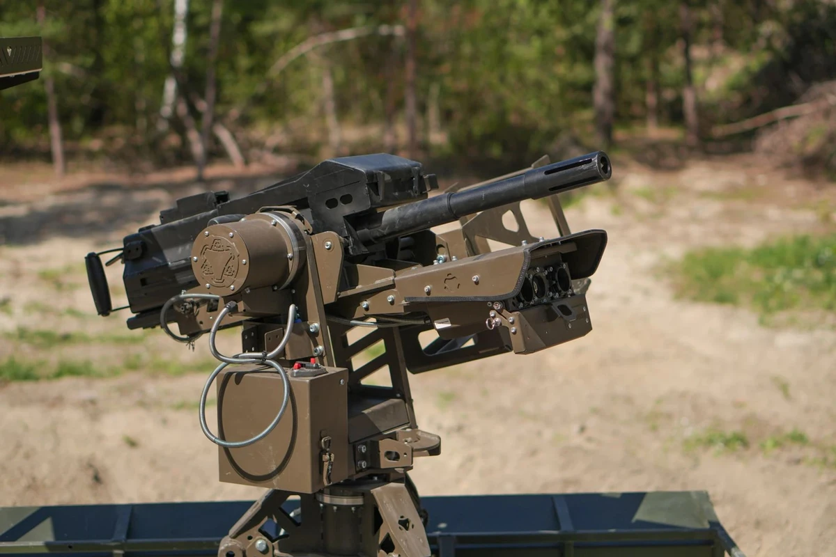 A 40mm remote-controlled weapon station