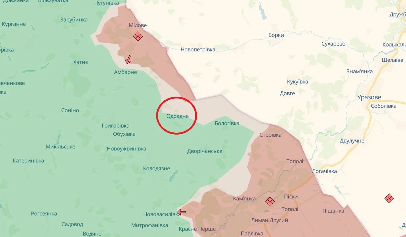 Одрадне. Джерело: DeepState