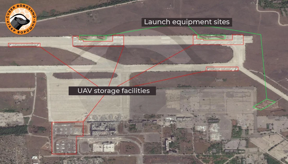 Satellite image of Donetsk airport, August 2025