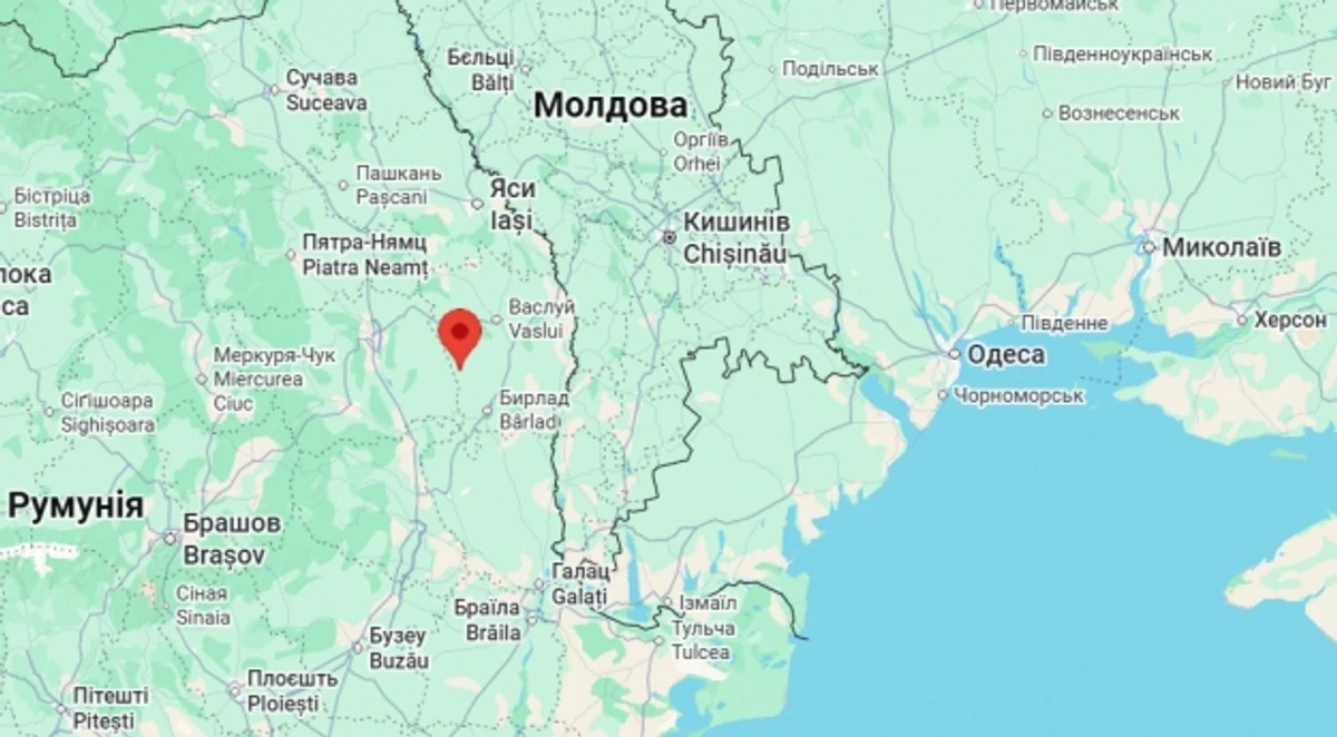 The place where the drone was discovered on the map