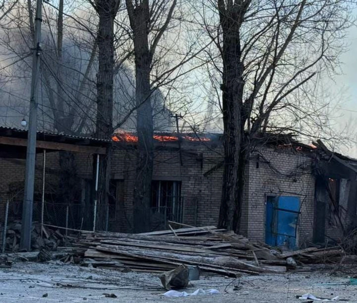 Aftermath of a Russian attack on Sloviansk
