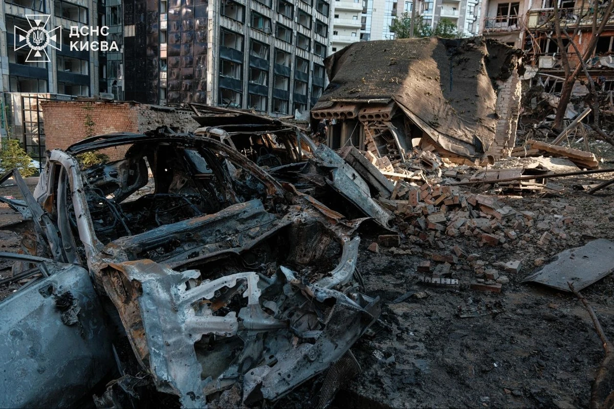 Burnt down cars