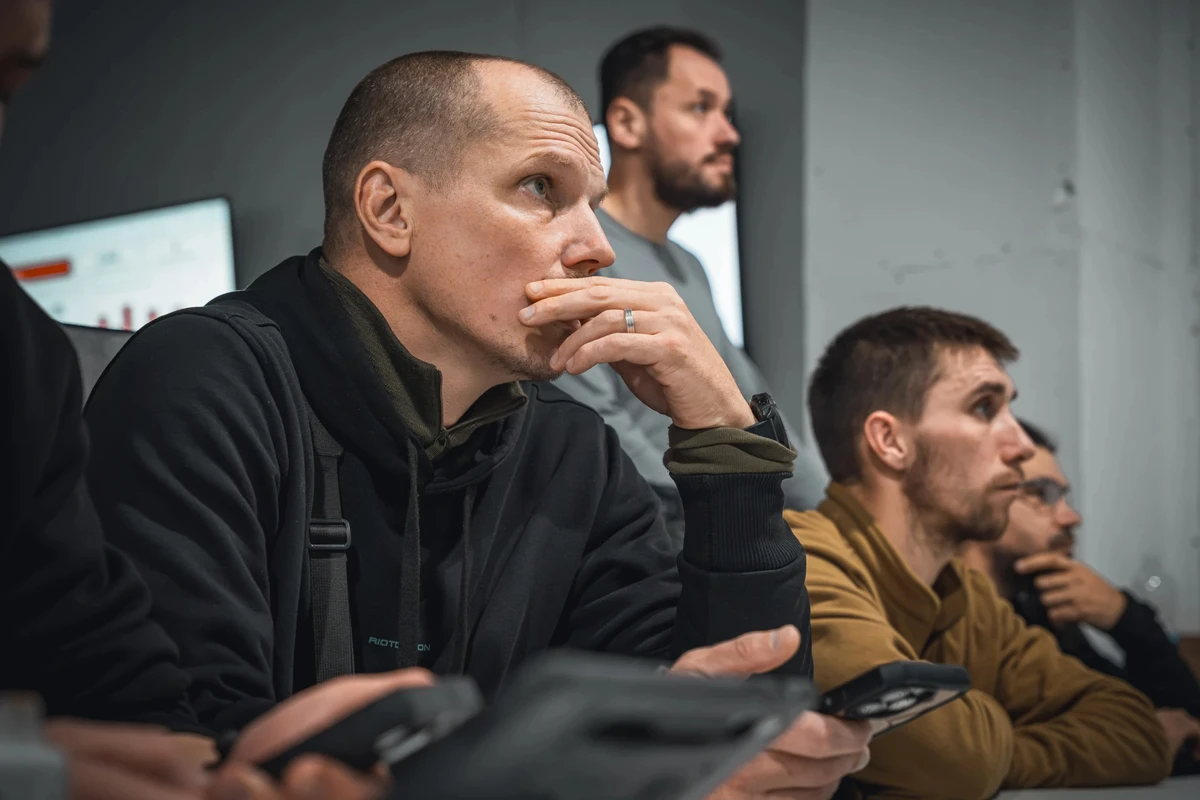 Soldiers at the battalion command post during the mission