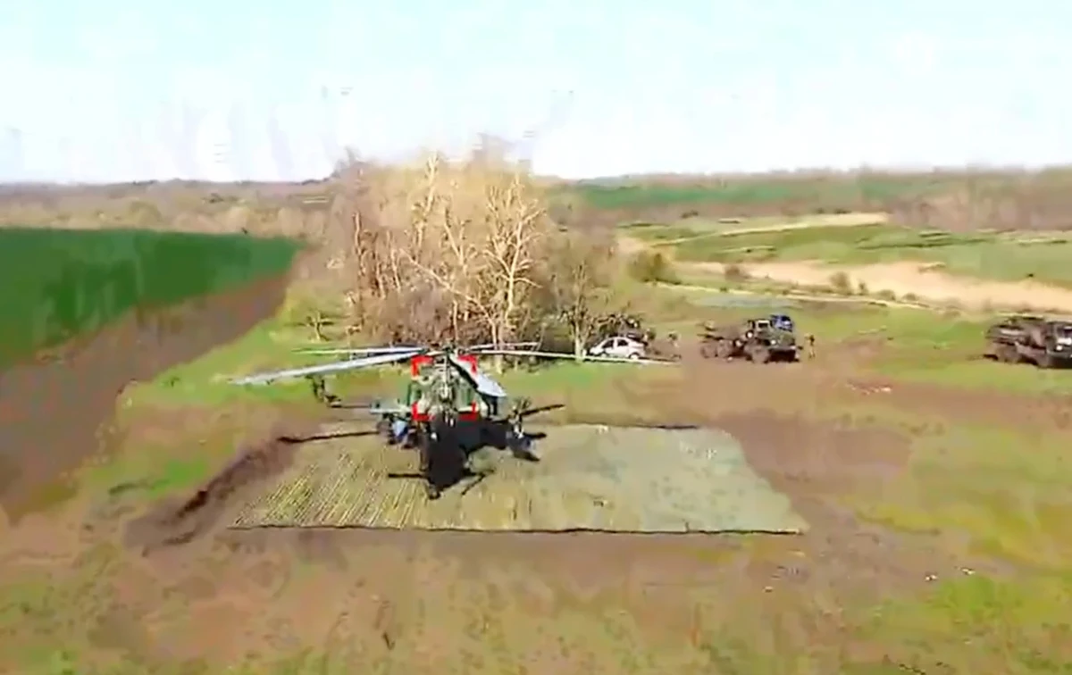 Mi-28 helicopter before the strike.