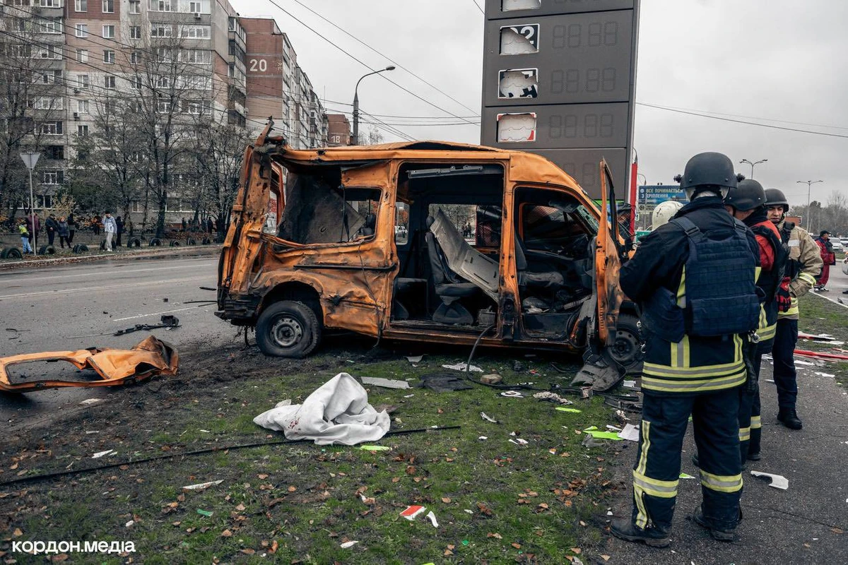 Aftermath of Russian attack on Sumy.