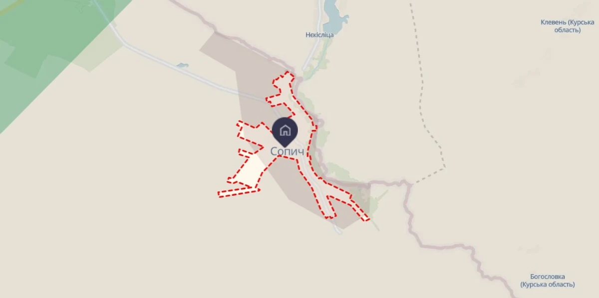 ситуація в селі Сопич станом на 5 березня, deepstatemap