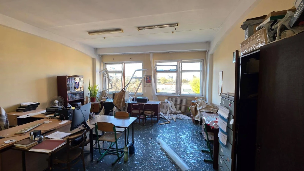 The aftermath of the Russian attack.